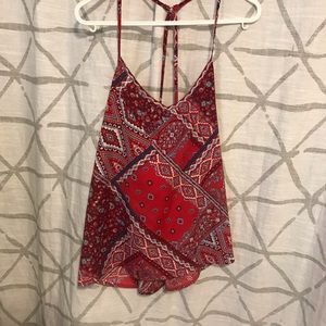 Hollister: medium red patterned tanktop